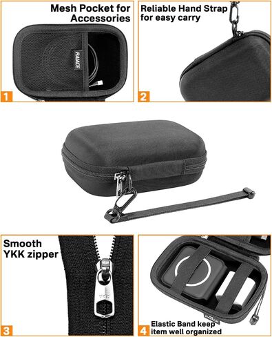 RAIACE Hard Storage Case Compatible with UCOMX 3 in 1 Charging Station, for Iseyyox/for LISEN 3 in 1 Charger, with Mesh Pocket for Cables or Accessories. (for Sale is case only). - Gray in Saudi Arabia