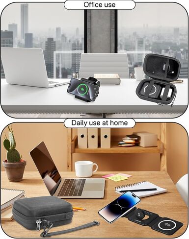 RAIACE Hard Storage Case Compatible with UCOMX 3 in 1 Charging Station, for Iseyyox/for LISEN 3 in 1 Charger, with Mesh Pocket for Cables or Accessories. (for Sale is case only). - Gray in Saudi Arabia