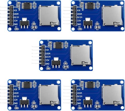5 قطع من وحدات قارئ بطاقة Micro SD TF ، وحدات محرك واجهة SPI 6 دبوس ، مع تحويل مستوى الرقائق ، مناسبة ل Arduino Uno R3 Mega 2560. in Saudi Arabia