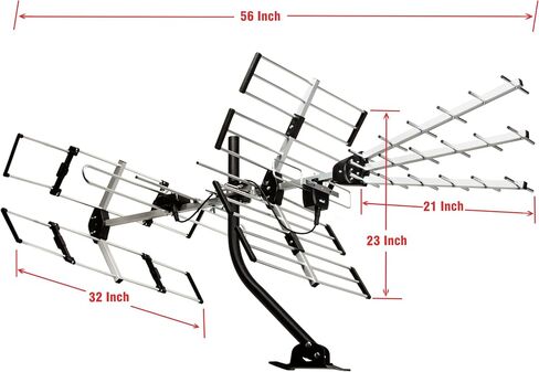 Five Star HDTV Outdoor Antenna 200 Miles Long Range Upgraded Yagi VHF UHF Support ATSC 3.0 and 4K Broadcast with 21" mounting Pole (Renewed) in Saudi Arabia