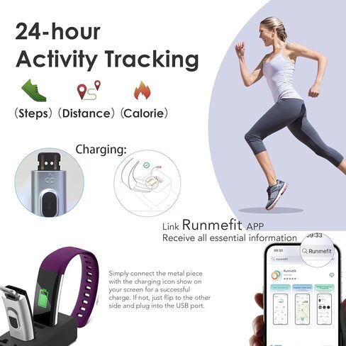 threesheep Fitness Tracker for Men and Women,Fitness Watch Waterproof with Activity Tracker and Sleep Monitor,Smart Watch for Android and iOS Phones(Black)…… in Kuwait