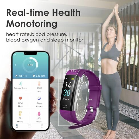 threesheep Fitness Tracker for Men and Women,Fitness Watch Waterproof with Activity Tracker and Sleep Monitor,Smart Watch for Android and iOS Phones(Black)…… in Kuwait