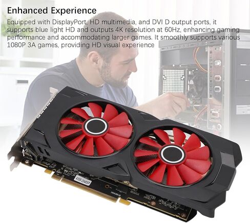 DENASH 8GB GDDR5 بطاقة رسومات ، بطاقة فيديو 256 بت GPU PCI Express 3.0 × 16 بطاقة رسومات ألعاب مع 2 مراوح تبريد لجهاز 4K Gaming PC 1080P 3A Games in Kuwait