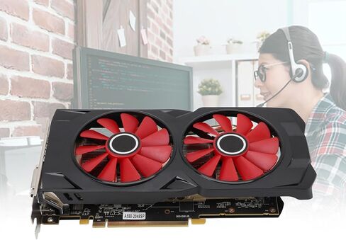 DENASH 8GB GDDR5 بطاقة رسومات ، بطاقة فيديو 256 بت GPU PCI Express 3.0 × 16 بطاقة رسومات ألعاب مع 2 مراوح تبريد لجهاز 4K Gaming PC 1080P 3A Games in Kuwait