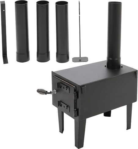 KUAFU Wood Burning Stove Tent Camping Stove for Outdoor Cooking Fishing Hiking Travel Portable Heater with Storable Chimney Pipes in Saudi Arabia