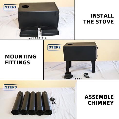 KUAFU Wood Burning Stove Tent Camping Stove for Outdoor Cooking Fishing Hiking Travel Portable Heater with Storable Chimney Pipes in Saudi Arabia