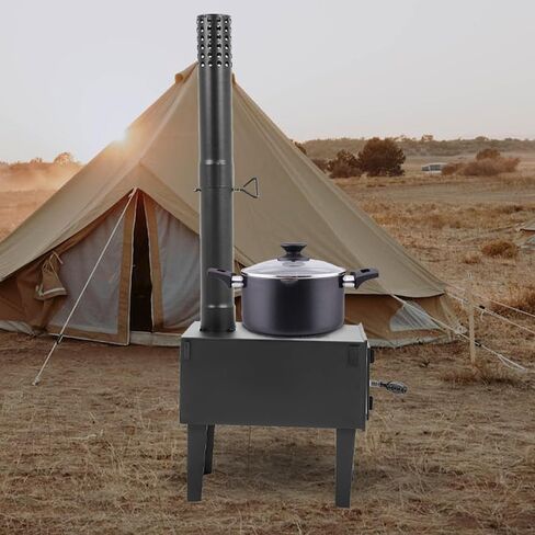 KUAFU Wood Burning Stove Tent Camping Stove for Outdoor Cooking Fishing Hiking Travel Portable Heater with Storable Chimney Pipes in Saudi Arabia