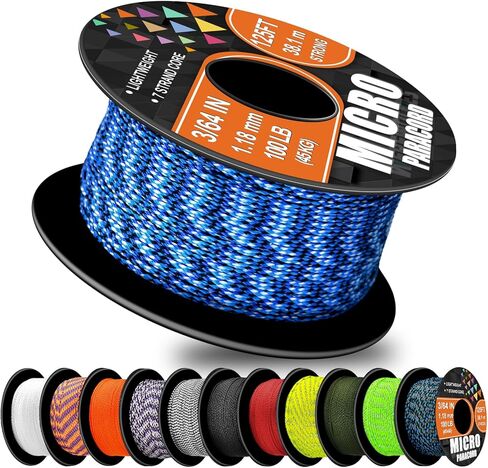 WEREWOLVES 1.18mm Micro Paracord – 125ft (38m) Lightweight Survival Cord,Thin Braided Rope for Survival Bracelets, DIY Crafts, Camping, Fishing, Wind Chime Replacement (Zebra Stripes, 125 ft) in Saudi Arabia