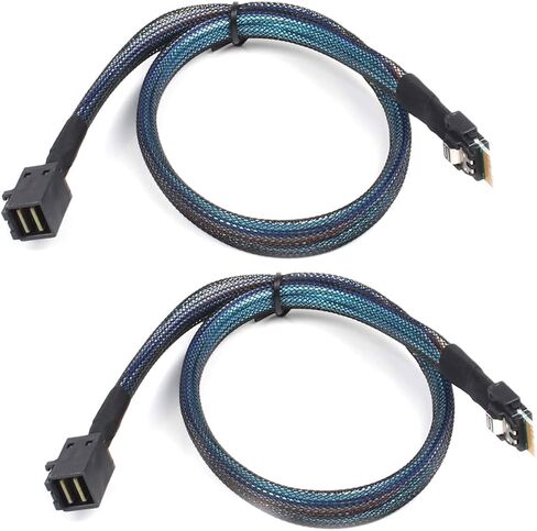 PCIe 4.0 Slimline SAS SFF 8654 4i 38Pin to Mini SAS HD SFF 8643 Cable – 12Gbps High Speed Server Wire, 30AWG Copper, Black (0.5m) in Saudi Arabia