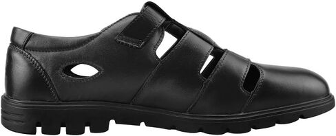 CMM Men's Closed-Toe Leather Strap Business Sandal Cool Beach Sandals Plus Size in Saudi Arabia