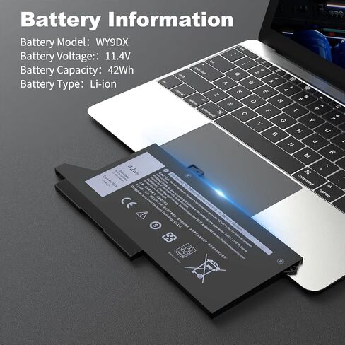 42Wh WY9DX Laptop Battery Compatible with Dell Latitude 14 5420 15 5520 Precision 15 3560 Series RJ40G 0WK3F1 01K2CF 075X16 0M3KCN 005R42 WK3F1 11.4V in Kuwait