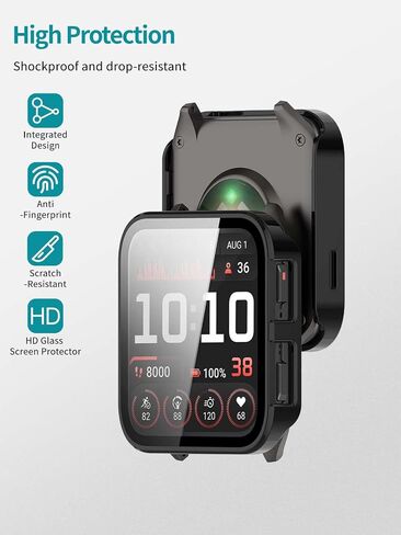 Case for Garmin Venu X1 ، Noukaju Cover Smartwatch ، فيلم زجاجي مضمّن 9 ساعات ، جهاز كمبيوتر صلب ، سهل التثبيت ، حامي الشاشة لـ Garmin Venu X1 Smart Watch (أسود) in Saudi Arabia