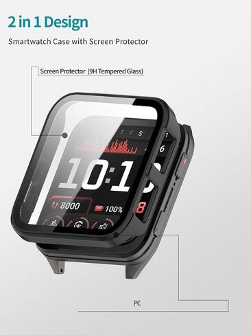 Case for Garmin Venu X1 ، Noukaju Cover Smartwatch ، فيلم زجاجي مضمّن 9 ساعات ، جهاز كمبيوتر صلب ، سهل التثبيت ، حامي الشاشة لـ Garmin Venu X1 Smart Watch (أسود) in Saudi Arabia