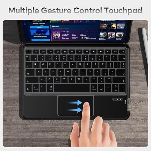 ProCase Keyboard Case for iPad Air 13 Inch (M3 2025/M2 2024), iPad Pro 12.9 Inch (3/4/5/6 Gen) 2022 2021 2020 2018, Magnetic Detachable Protective Cover with Touchpad & Pencil Holder -Black in Kuwait