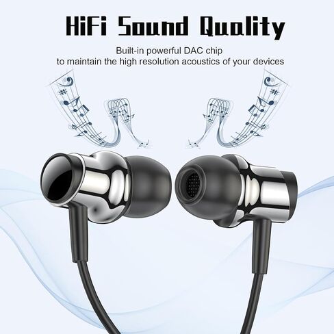 USB C Headphone for Samsung S25 S24 S23 Ultra FE S22 A55 A54 Wired Earbuds Magnetic in-Ear Type C Earphone with Mic Volume Control Stereo Noise Canceling Earbuds for iPhone 17 16 15 Pro Max Pixel 9 8a in Saudi Arabia