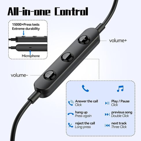 USB C Headphone for Samsung S25 S24 S23 Ultra FE S22 A55 A54 Wired Earbuds Magnetic in-Ear Type C Earphone with Mic Volume Control Stereo Noise Canceling Earbuds for iPhone 17 16 15 Pro Max Pixel 9 8a in Saudi Arabia