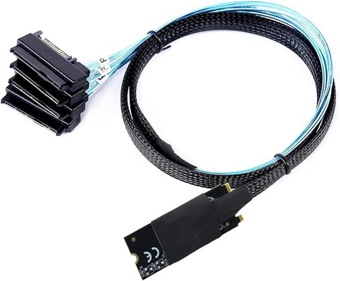 M.2 SFF-8643 إلى 4 X SAS 8482 CONTRALTER CABLER-12 جيجابت في الثانية من خادم عالي السرعة ، و 30AWG الأسلاك النحاسية ، والتوصيل والتشغيل (0.5M) in Saudi Arabia