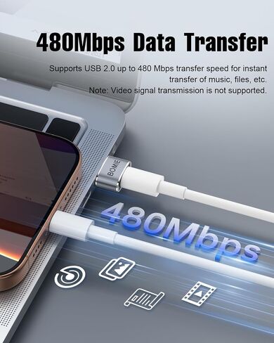 Bomie USB إلى USB C Adapter 10 Pack ، PD27W/66W/QC100W شحن سريع 480 ميغابت في الثانية ، Type-C أنثى إلى محول الذكور USB2.0 ، أبيض ، قذيفة من ألومنيوم لـ M-Acbook ، Phone 15/16 ، Pad ، G-Ogle ، White ، White in Saudi Arabia