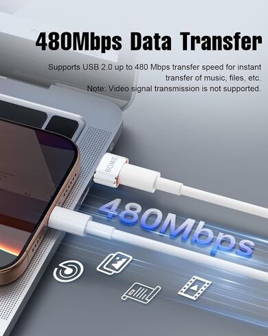 Bomie USB إلى USB C Adapter 10 Pack ، PD27W/66W/QC100W شحن سريع 480 ميغابت في الثانية ، Type-C أنثى إلى محول الذكور USB2.0 ، أبيض ، قذيفة من ألومنيوم لـ M-Acbook ، Phone 15/16 ، Pad ، G-Ogle ، White ، White in Kuwait