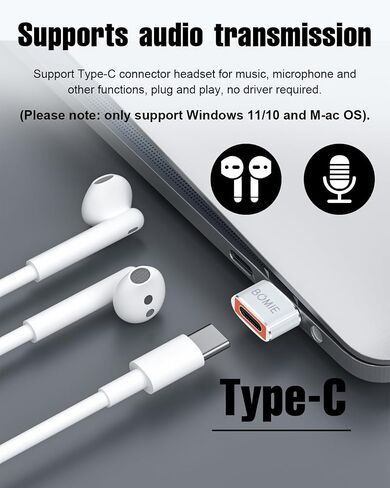 Bomie USB إلى USB C Adapter 10 Pack ، PD27W/66W/QC100W شحن سريع 480 ميغابت في الثانية ، Type-C أنثى إلى محول الذكور USB2.0 ، أبيض ، قذيفة من ألومنيوم لـ M-Acbook ، Phone 15/16 ، Pad ، G-Ogle ، White ، White in Kuwait