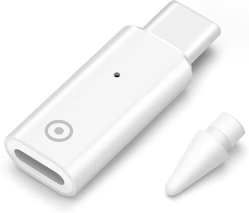 USB-C إلى محول شاحن القلم الرصاص لـ Apple Pencil 1st Generation Pencil Tip بديل ، نوع محول شحن القلم الرصاص مع الضوء المتوافق مع iPad 10 (الشحن فقط ، بدون Bluetooth) in Kuwait