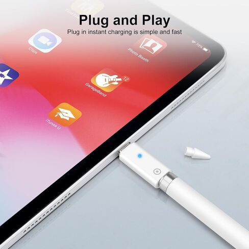 USB-C إلى محول شاحن القلم الرصاص لـ Apple Pencil 1st Generation Pencil Tip بديل ، نوع محول شحن القلم الرصاص مع الضوء المتوافق مع iPad 10 (الشحن فقط ، بدون Bluetooth) in Kuwait