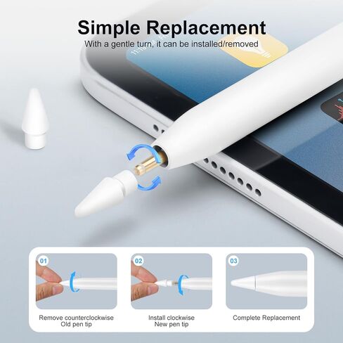 USB-C إلى محول شاحن القلم الرصاص لـ Apple Pencil 1st Generation Pencil Tip بديل ، نوع محول شحن القلم الرصاص مع الضوء المتوافق مع iPad 10 (الشحن فقط ، بدون Bluetooth) in Kuwait