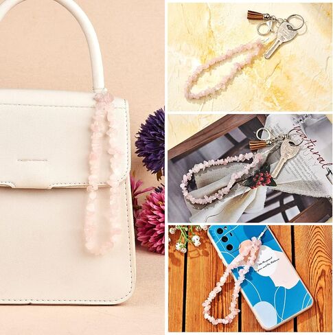 Ornaland Beaded Phone Charm Wrist Strap Natural Gemstone Phone Charms Chain Anti-lost lanyard Wrist Strap Suitable for Case Backpack Keychains Cameras Wallets in Kuwait