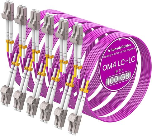 OM4 LC to LC Fiber Patch Cable 3Meter 6 -pack ، 40g/100gb 50/125um multimode duplex cable cable lszh (Magenta) - 3M 6Pack in Kuwait