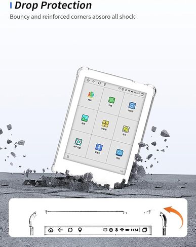حالة MeeBook M8/M8C 7.8 "Ereader ، Wunika Airbag Design Drop-Prock Proof Light Lightweight Scratch Proof ، غطاء TPU المتين من Silicone Rubber لـ MeeBook M8/M8C (Clear) in Saudi Arabia