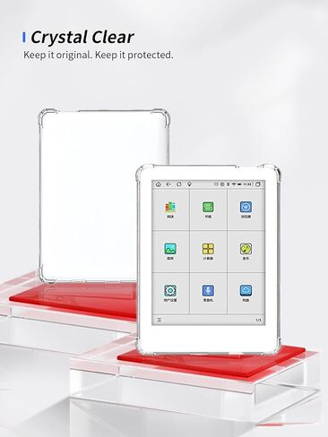 حالة MeeBook M8/M8C 7.8 "Ereader ، Wunika Airbag Design Drop-Prock Proof Light Lightweight Scratch Proof ، غطاء TPU المتين من Silicone Rubber لـ MeeBook M8/M8C (Clear) in Saudi Arabia