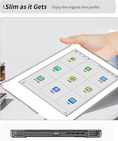 حالة MeeBook M8/M8C 7.8 "Ereader ، Wunika Airbag Design Drop-Prock Proof Light Lightweight Scratch Proof ، غطاء TPU المتين من Silicone Rubber لـ MeeBook M8/M8C (Clear) in Saudi Arabia