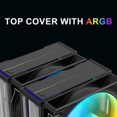Sama A60B Dual Tower CPU Air Cooler ، 6 أنابيب حرارة ، 2 × 120 ملم مراوح خاتم دليل ، 265W تبريد TDP ، تشغيل 29DBA هادئ ، الانتهاء من المعادن المتميزة ، Intel LGA 115X/1200/1700/1851 & AMD AM4/AM5 Compatible in Kuwait