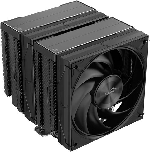 Sama A60B Dual Tower CPU Air Cooler ، 6 أنابيب حرارة ، 2 × 120 ملم مراوح خاتم دليل ، 265W تبريد TDP ، تشغيل 29DBA هادئ ، الانتهاء من المعادن المتميزة ، Intel LGA 115X/1200/1700/1851 & AMD AM4/AM5 Compatible in Kuwait