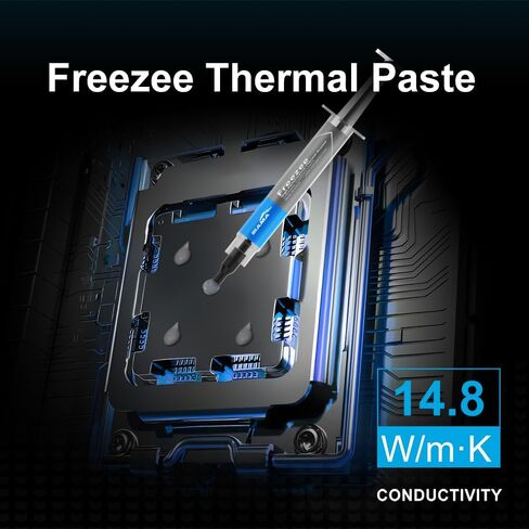 Sama A60B Dual Tower CPU Air Cooler ، 6 أنابيب حرارة ، 2 × 120 ملم مراوح خاتم دليل ، 265W تبريد TDP ، تشغيل 29DBA هادئ ، الانتهاء من المعادن المتميزة ، Intel LGA 115X/1200/1700/1851 & AMD AM4/AM5 Compatible in Kuwait