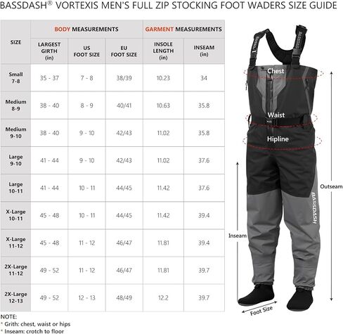 Bassdash Vortexis Men's Men steppered rectable strice الخشن مقاوم للماء للذباب صيد الصيد تخزين القدم خفيفة الوزن in Saudi Arabia