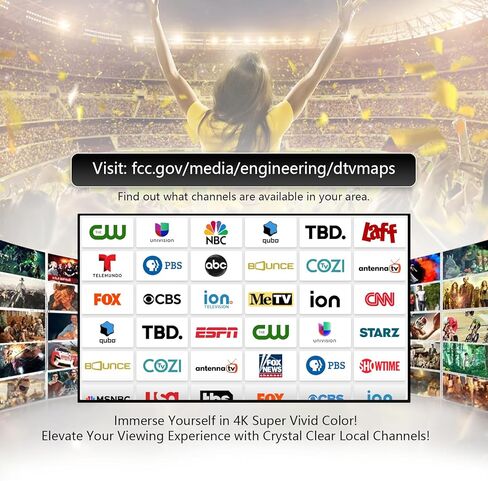 هوائي RV TV - هوائي HD الرقمي المتضخم للعربة ، مقطورة ، شاحنة ، قافلة ، قارب - 32.8 قدم كابل HDTV Coxial (أسود) in Saudi Arabia