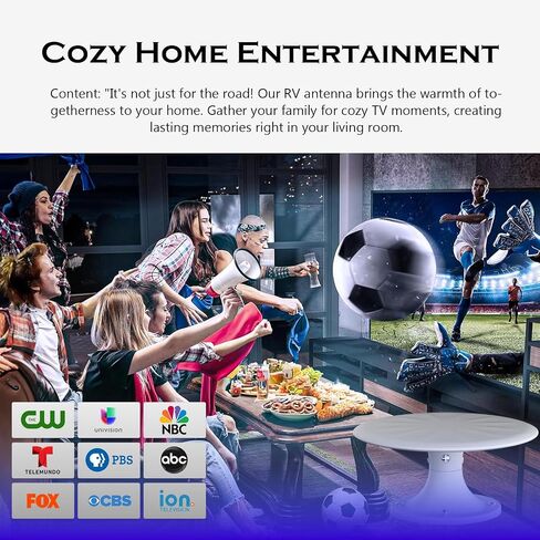 هوائي RV TV - هوائي HD الرقمي المتضخم للعربة ، مقطورة ، شاحنة ، قافلة ، قارب - 32.8 قدم كابل HDTV Coxial (أسود) in Saudi Arabia