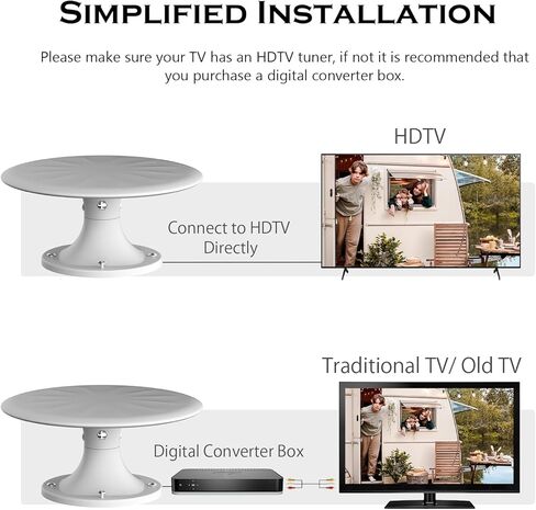 هوائي RV TV - هوائي HD الرقمي المتضخم للعربة ، مقطورة ، شاحنة ، قافلة ، قارب - 32.8 قدم كابل HDTV Coxial (أسود) in Saudi Arabia