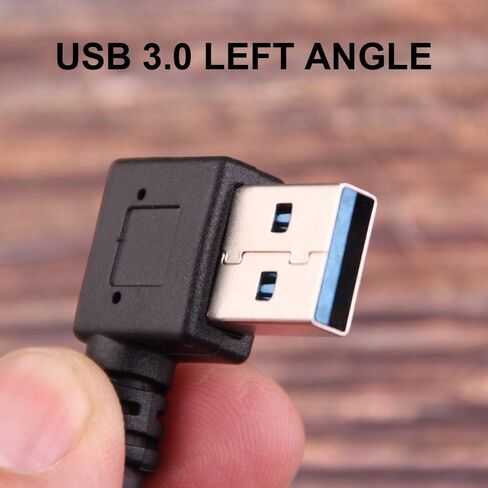 Oxsubor USB C 90 Degree Right Angle Cable Extension USB 3.0 Type c Cable Left & Right Angle Male (25CM,9.8IN)(2 Pack) in Kuwait