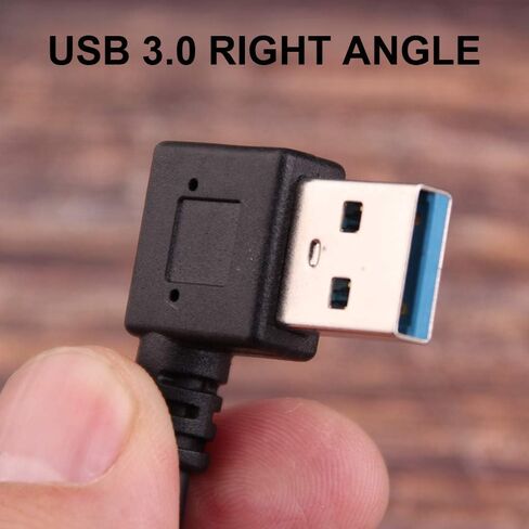 Oxsubor USB C 90 Degree Right Angle Cable Extension USB 3.0 Type c Cable Left & Right Angle Male (25CM,9.8IN)(2 Pack) in Kuwait