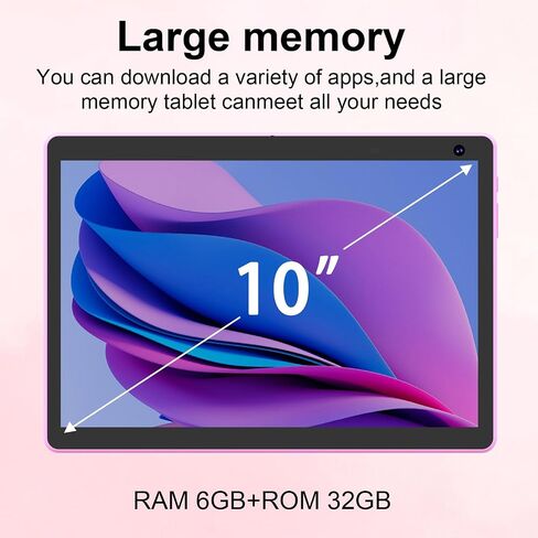 Android 15 Tablet 10 Int ، 2 في 1 أقراص مع قلم الماوس لحالة لوحة المفاتيح ، ذاكرة الوصول العشوائي 6GB 32GB ROM 1TB توسيع ، جهاز لوحي معالج رباعي ، WIFI ، BT ، 1280 × 800 HD ، 6000 مللي أمبير في الساعة ، الكاميرا المزدوجة ، GMS ، عريض L1 in Kuwait