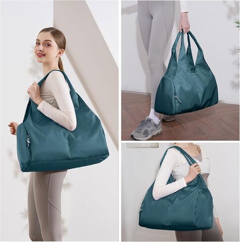 Forestfish Duffel Bag Gym Totes with Dry Wet Pocket & Shoes Compartment for Women and Men,Black in Kuwait