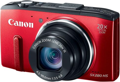 Canon PowerShot SX280 12MP Digital Camera with 20x Optical Image Stabilized Zoom with 3-Inch LCD (Red) (Old Model) in Saudi Arabia