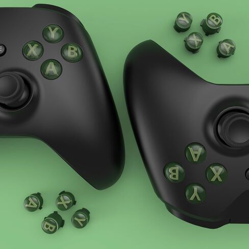 eXtremeRate Clear Green Faceplate Shell + Three-Tone ABXY Button for Xbox Elite 2 Core Controller in Saudi Arabia