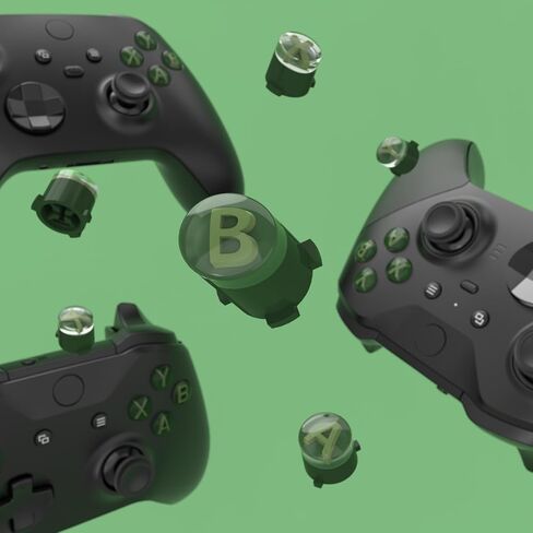 eXtremeRate Clear Green Faceplate Shell + Three-Tone ABXY Button for Xbox Elite 2 Core Controller in Saudi Arabia