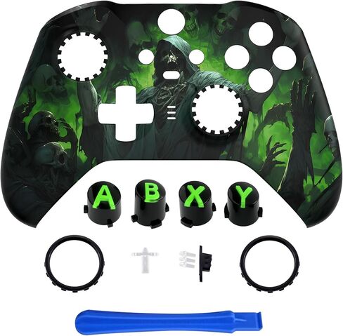 eXtremeRate Dark Carnival Patterned Faceplate Shell + Three-Tone ABXY Button for Xbox Elite 2 Core Controller in Saudi Arabia