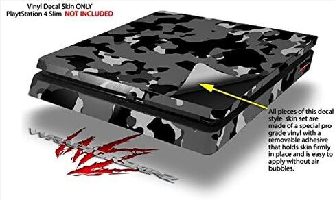 التفاف الجلد فينيل ملصق متوافق مع Sony PlayStation 4 Slim Console Wraptorcamo Old School Camouflage Camo Black (PS4 غير مدرج) in Saudi Arabia