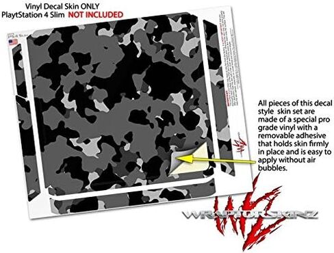التفاف الجلد فينيل ملصق متوافق مع Sony PlayStation 4 Slim Console Wraptorcamo Old School Camouflage Camo Black (PS4 غير مدرج) in Saudi Arabia