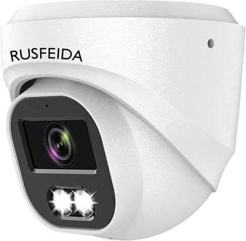 RUSFEIDA 5MP POE IP Camera, Outdoor Security Camera with Mic/Audio, Dome Surveillance Camera, 100ft Color Night Vision, IP67 Waterproof, 24/7 Recording in Saudi Arabia